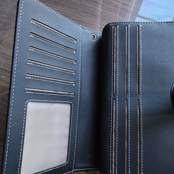 Ladies Black with White Stitching Wallet Credit Card NEW - Picture 5 of 6